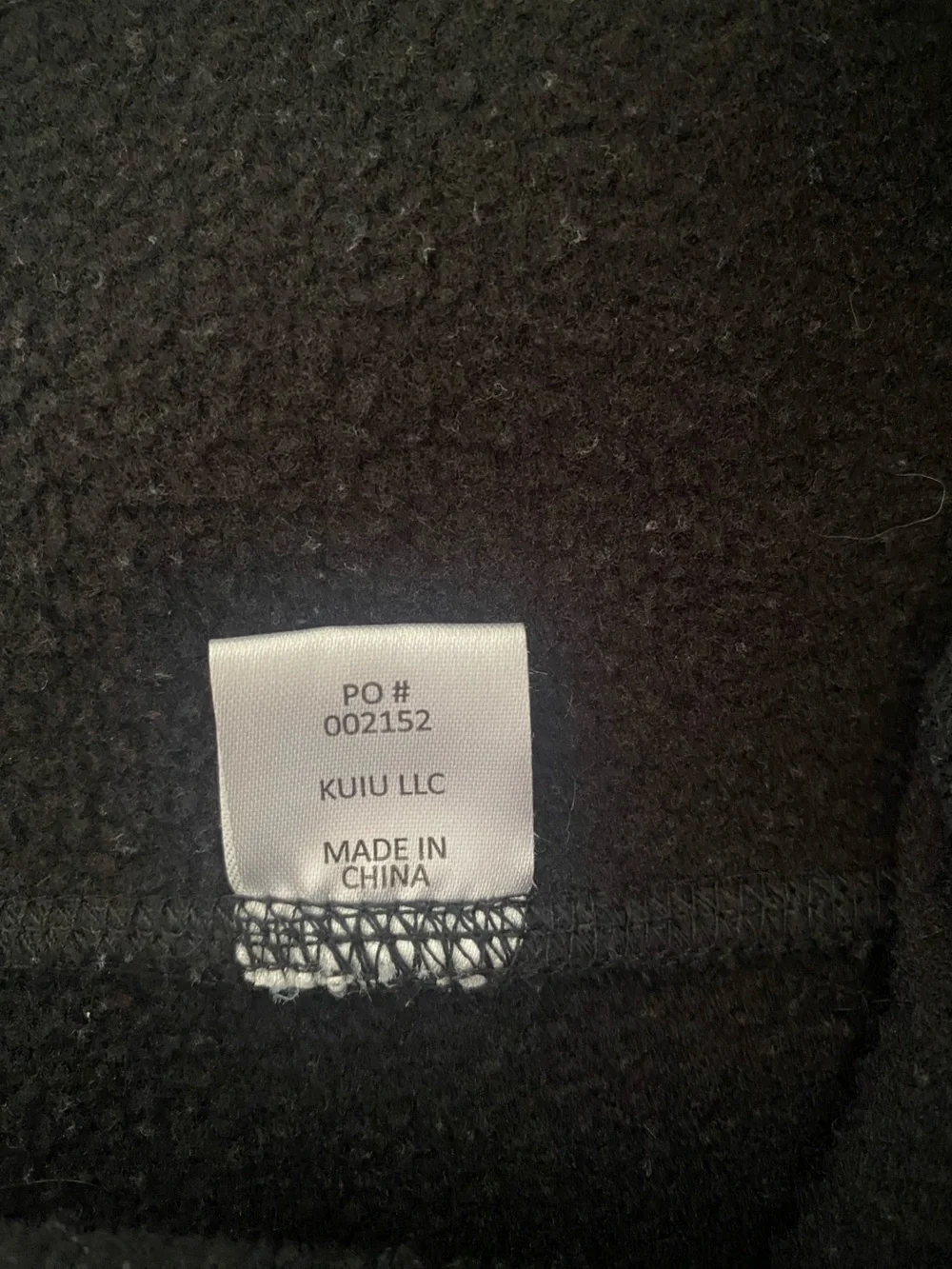 Kuiu Men's Black Base Layer High Loft Sweater Fleece Vest - Zip Front